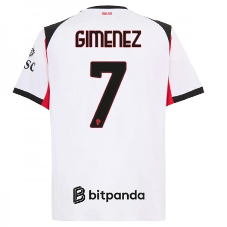 Levné AC Milán Gimenez 7 Venkovní Fotbalové dresy 2025-26 Krátký Rukáv